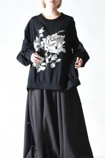 BISHOOL Embroidery Wool Gabardine Vague Pullover blackwhite emb