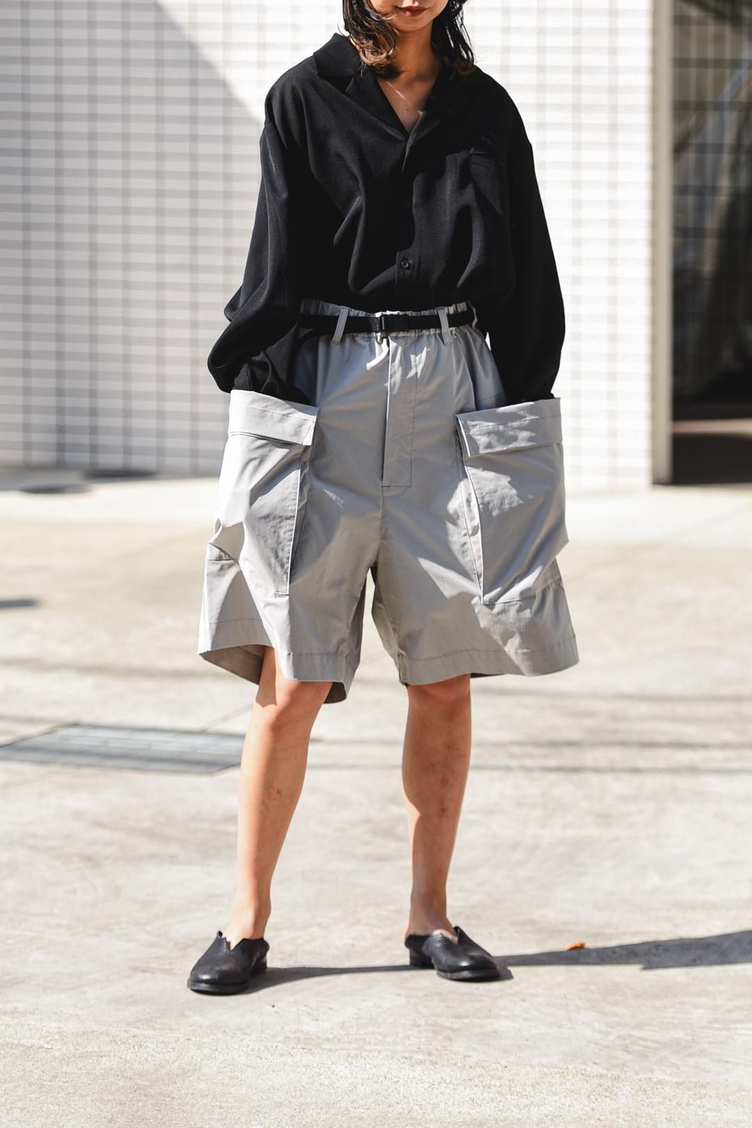ESSAY ACID SHORTS Light Gray - BISHOOL,Edwina Horl,My