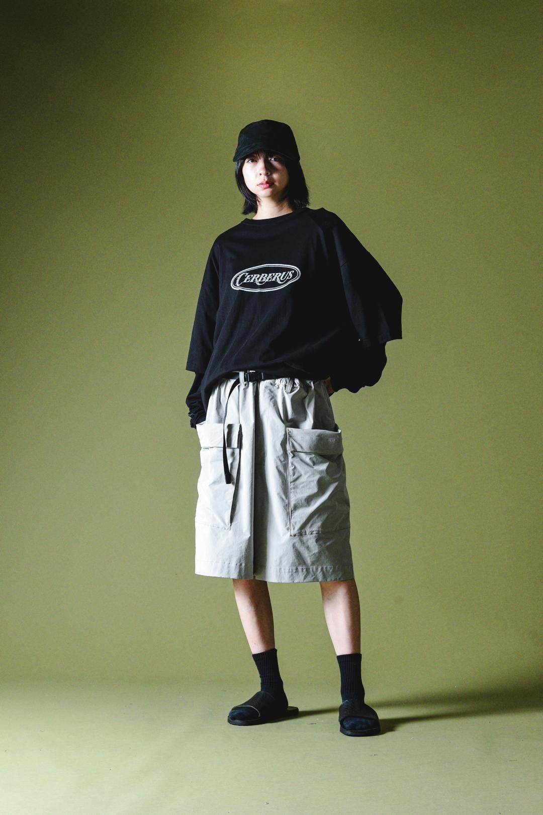 ESSAY ACID SHORTS ワイド ショーツ ワイドパンツ 古着 ESSAY [ ACID SHORTS (P-1) ] BLACK | ロイド・エフダブリュー