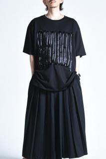 NEPHOLOGIST Cord Embroidery Big T -contrail- black