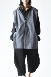 NEPHOLOGIST Without Sleeve and Collar Jacket wool gray