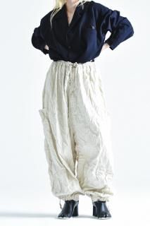 BISHOOL Wrinkled Cut Off Goto-Gi Pants ver.TR Serge ecru