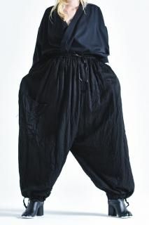 BISHOOL Wrinkled Cut Off Goto-Gi Pants ver.Rexcell black