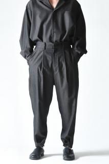 BISHOOL Wool Gabardine Gang Slacks ash beige