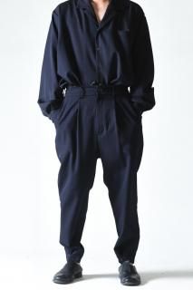 BISHOOL Wool Gabardine Gang Slacks navy