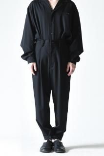 BISHOOL Wool Gabardine Gang Slacks black