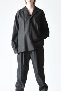 BISHOOL Wool Gabardine  Gang Shirt ash beige