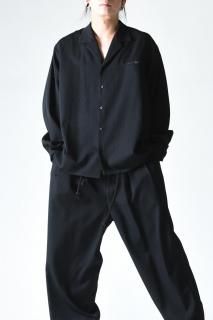 BISHOOL Wool Gabardine  Gang Shirt black