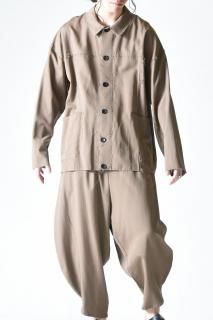 BISHOOL Wool Gabardine Cutoff Jacket  beige