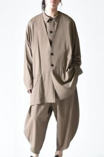 BISHOOL Wool Gabardine Wide Jacket beige