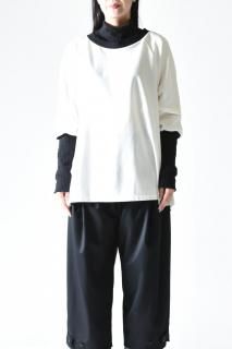NaNo Art Layered High Neck Cut Sew BlackWhite