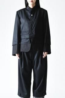 NaNo Art Layered TANRAN JKT Black Stripe/Navy Stripe