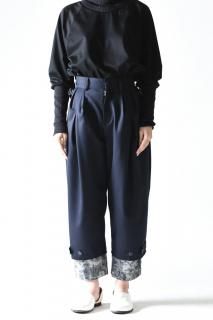 NaNo Art 3 Tuck BONTAN Trousers Navy Asphalt