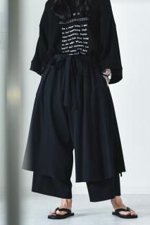BISHOOL Wool Gabardine Rope Layered  black