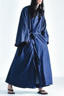 BISHOOL 4oz Denim YUKATA Coat indigo