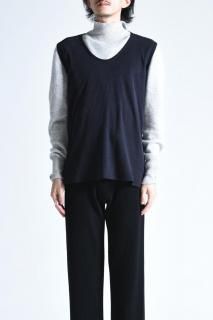 SILENCE Nep Silk Sleeveless Knit Black