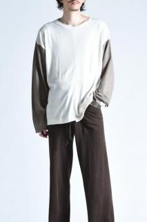 SILENCE Two-tone Baseball T-Shirt Off WhiteAsh