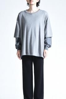 SILENCE Layered Zip Knit Sweater Charcoal