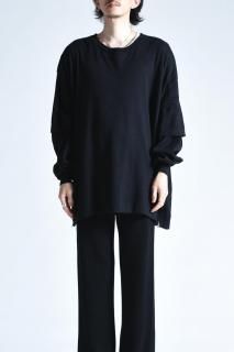 SILENCE Layered Zip Knit Sweater Black