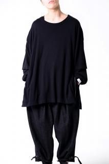 SILENCE Layered Zip Knit Sweater Black