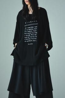 BISHOOL Message Embroidery Big-T Heavy Waffle Knit black