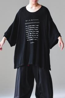 BISHOOL Message Embroidery Big-T Heavy Waffle Knit black