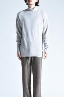 SILENCE Pure Cashmere High Neck Sweater Oyster Gray