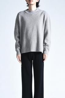 SILENCE Side Zip Middle Neck Sweater Ash