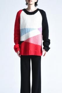SILENCE Multi Color Mohair Sweater Red Mix