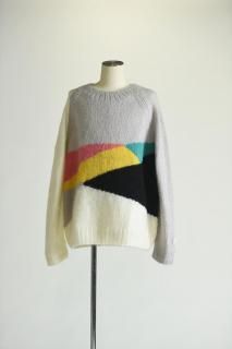 SILENCE Multi Color Mohair Sweater Gray Mix