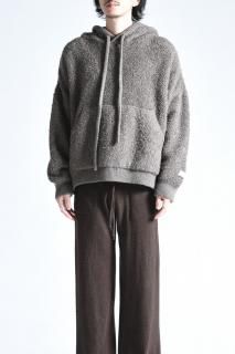 SILENCE Big Size Knitting Sweat Hoodie Gray