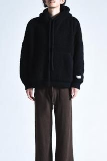 SILENCE Big Size Knitting Sweat Hoodie Black
