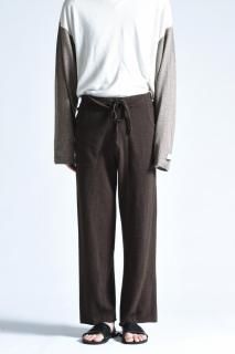 SILENCE Knitting Easy Pants Dark Brown