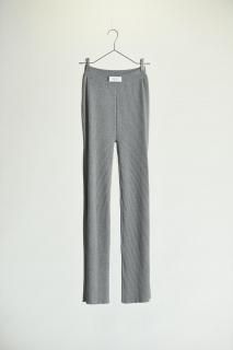 SILENCE Rib Tight Flare Pants Gray