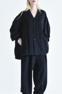 BISHOOL Linen Viscose  Gang Shirt black