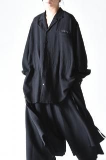 BISHOOL Linen Viscose Drape Oversized  Shirt black