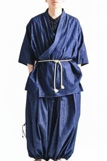 BISHOOL 4oz Denim  YUKATA Shirt indigo