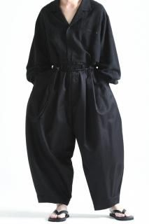 BISHOOL Cotton Gabardine  Volume Pants black