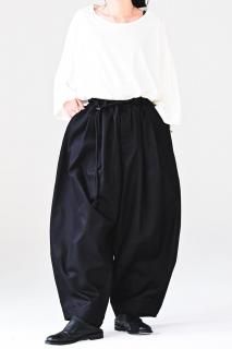 BISHOOL Cotton Gabardine  Volume Pants black