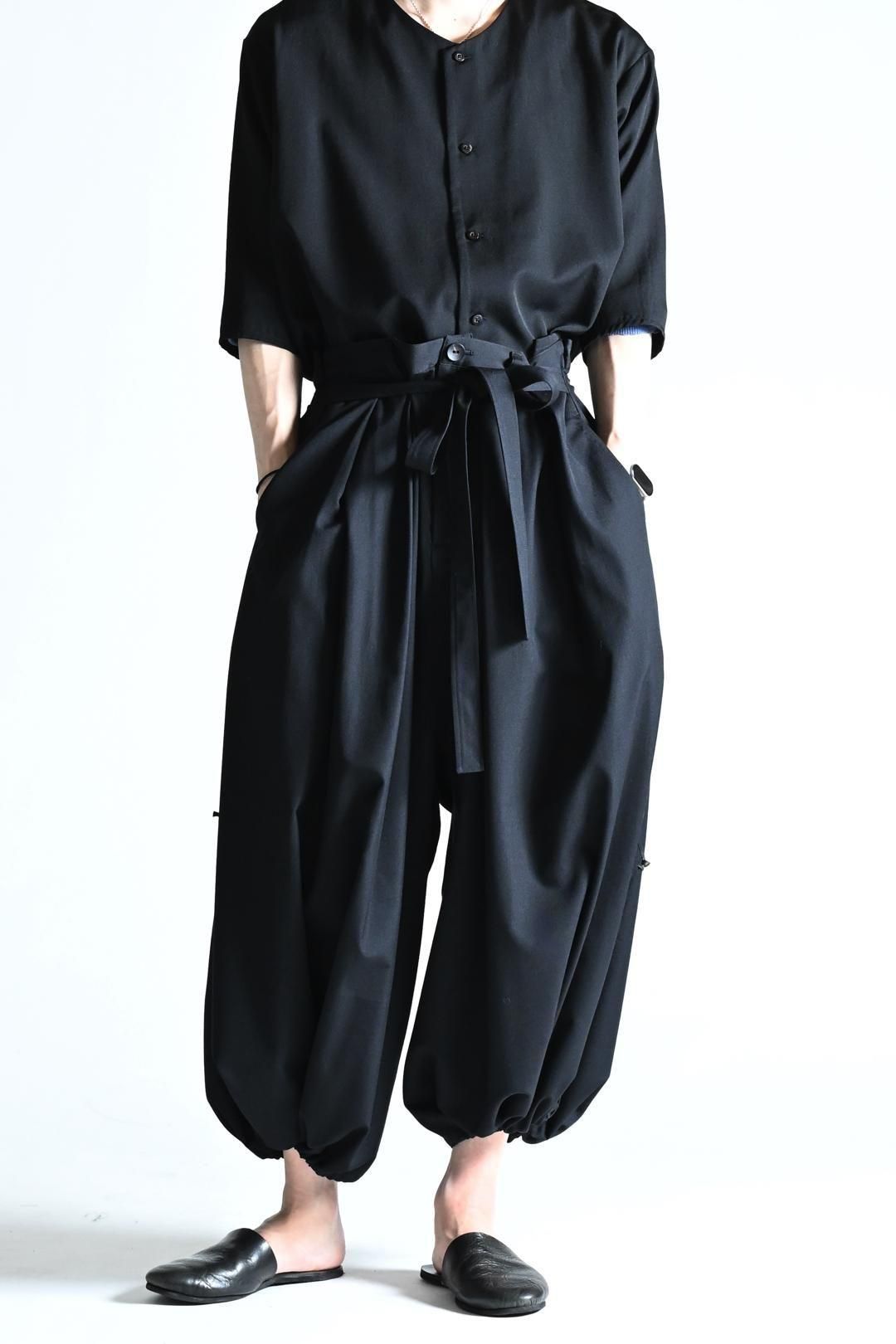 BISHOOL Wool Gabardine KIMONO Balloon Pants black - BISHOOL,Edwina