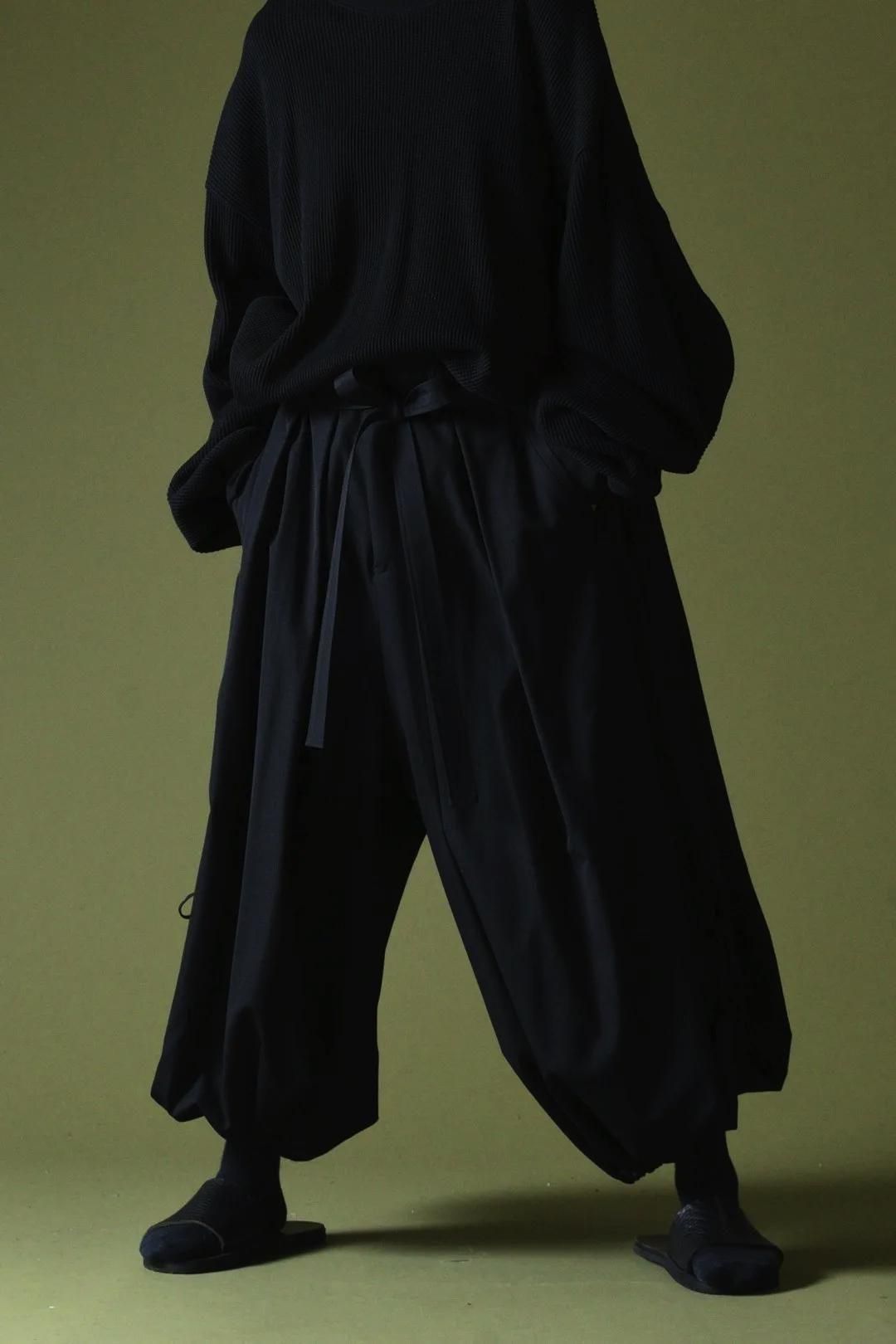BISHOOL バルーン BISHOOL Wool Gabardine KIMONO Balloon Pants black - BISHOOL,Edwina