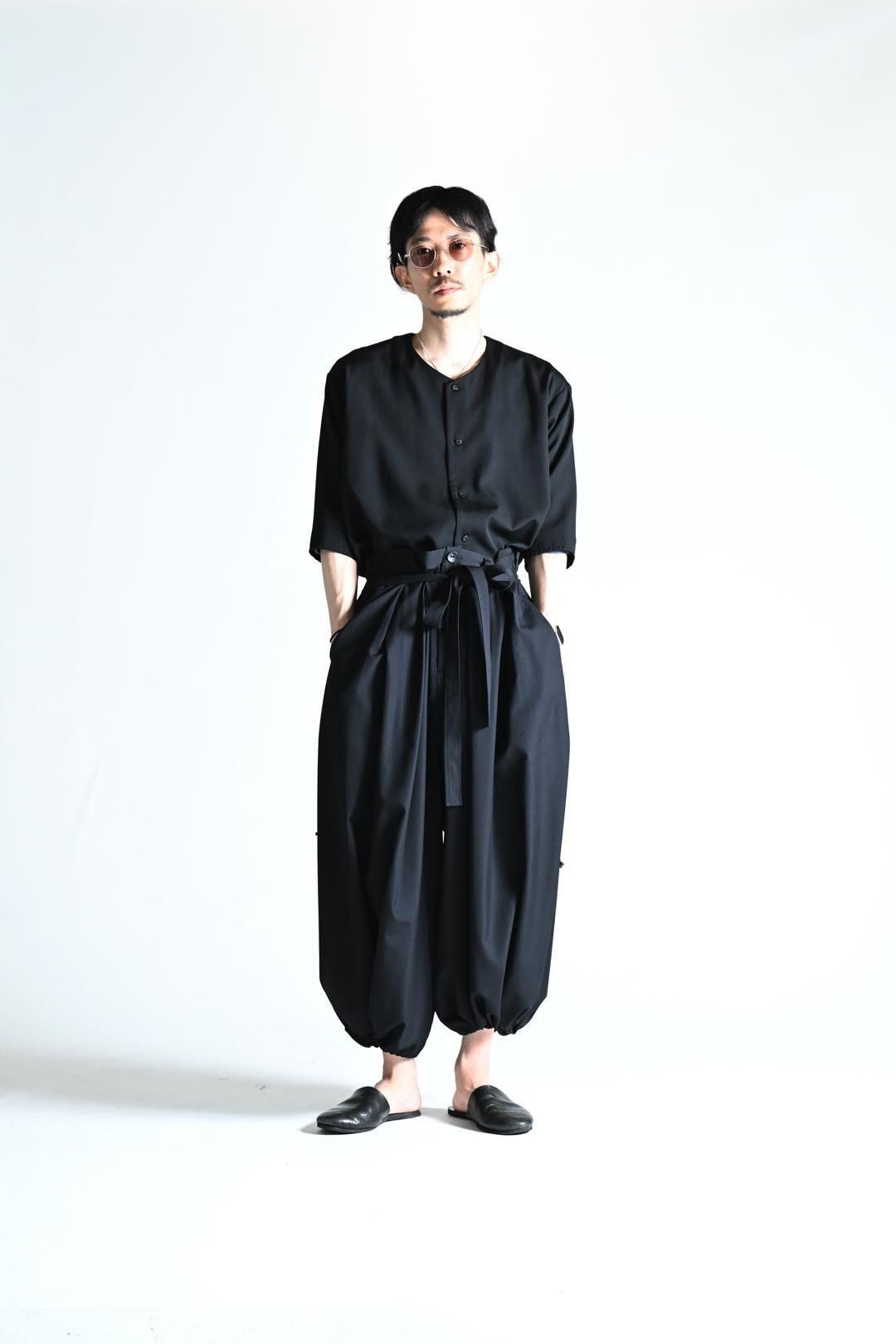 BISHOOL Wool Gabardine KIMONO Balloon Pants black - BISHOOL,Edwina
