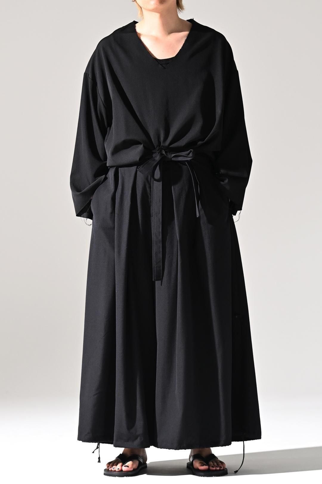 パンツ BISHOOL Wool Gabardine Kung-Fu Pants BISHOOL Wool Gabardine Leather Piping Solid Pants - BISHOOL