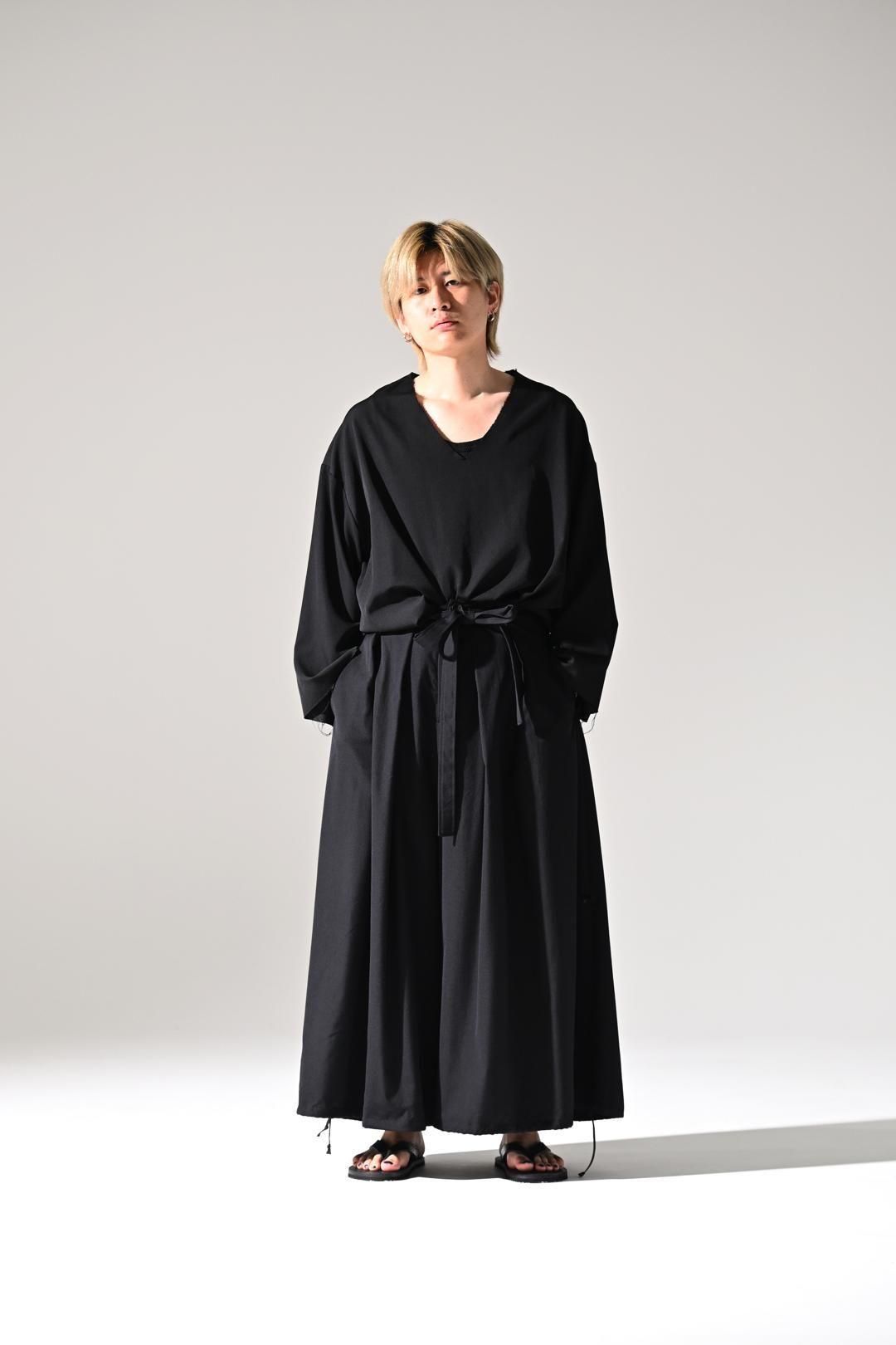 BISHOOL Wool Gabardine KIMONO Balloon Pants black - BISHOOL,Edwina