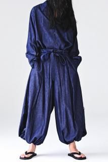 BISHOOL 4oz Denim KIMONO Balloon Pants indigo