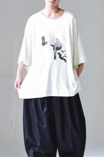 BISHOOL Giza Cotton Classic Big-T peace white