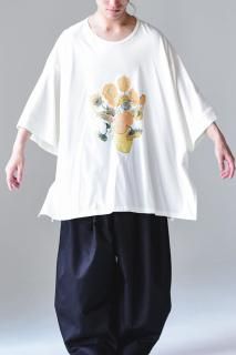 BISHOOL Giza Cotton Classic Big-T himawari white