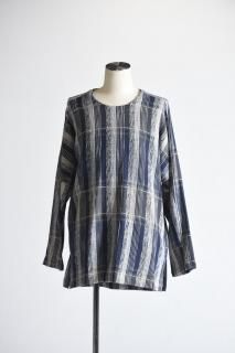 YANTOR Blue Check Khadi Long Pullover