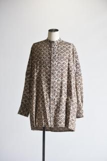 YANTOR Block Print Long Shirt Brown:01