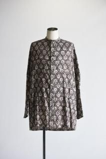 YANTOR Block Print Long Shirt Brown:02